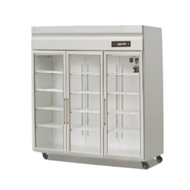 Three glass door display cabinet
